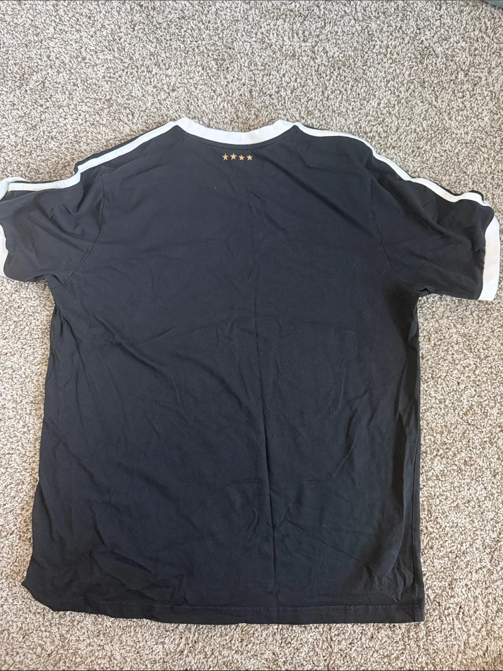 adidas FIFA German National Soccer Team Black Tee with Gold Crest and White Trim